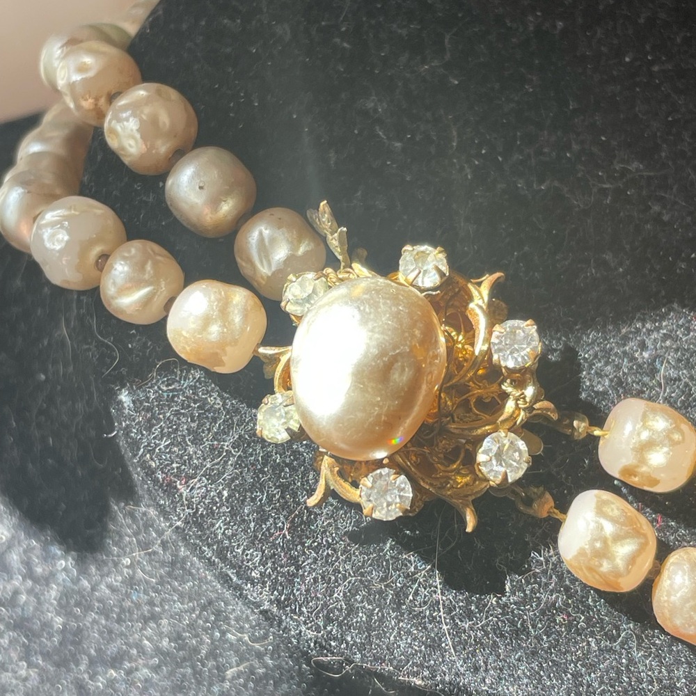 Double strand  vintage Haskell  pearl necklace